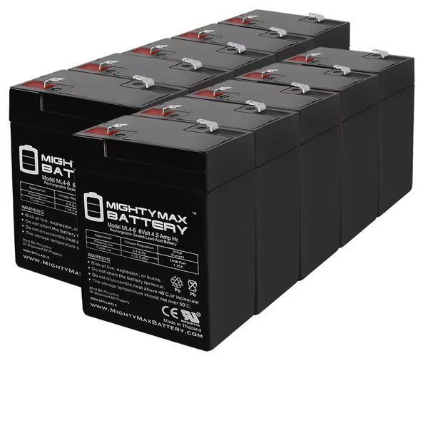 6V 4.5AH SLA Replacement Battery for AGM 3FM5 - 10PK, Mighty Max Battery, Mfr#: MAX3963881